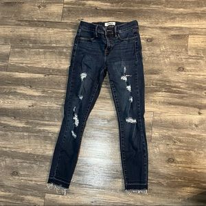 PAC Sun Dark Wash Distressed High Waisted Skinny Ankle Jeggings